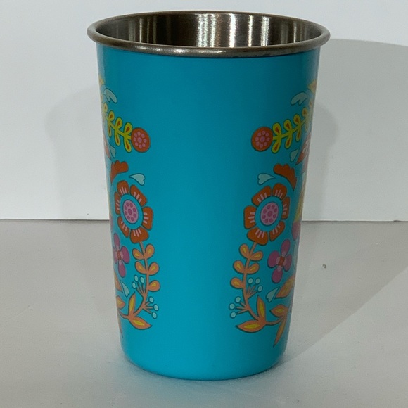 6 Pc. Stainless Blue Steel Floral Print Tumblers - Picture 2 of 7